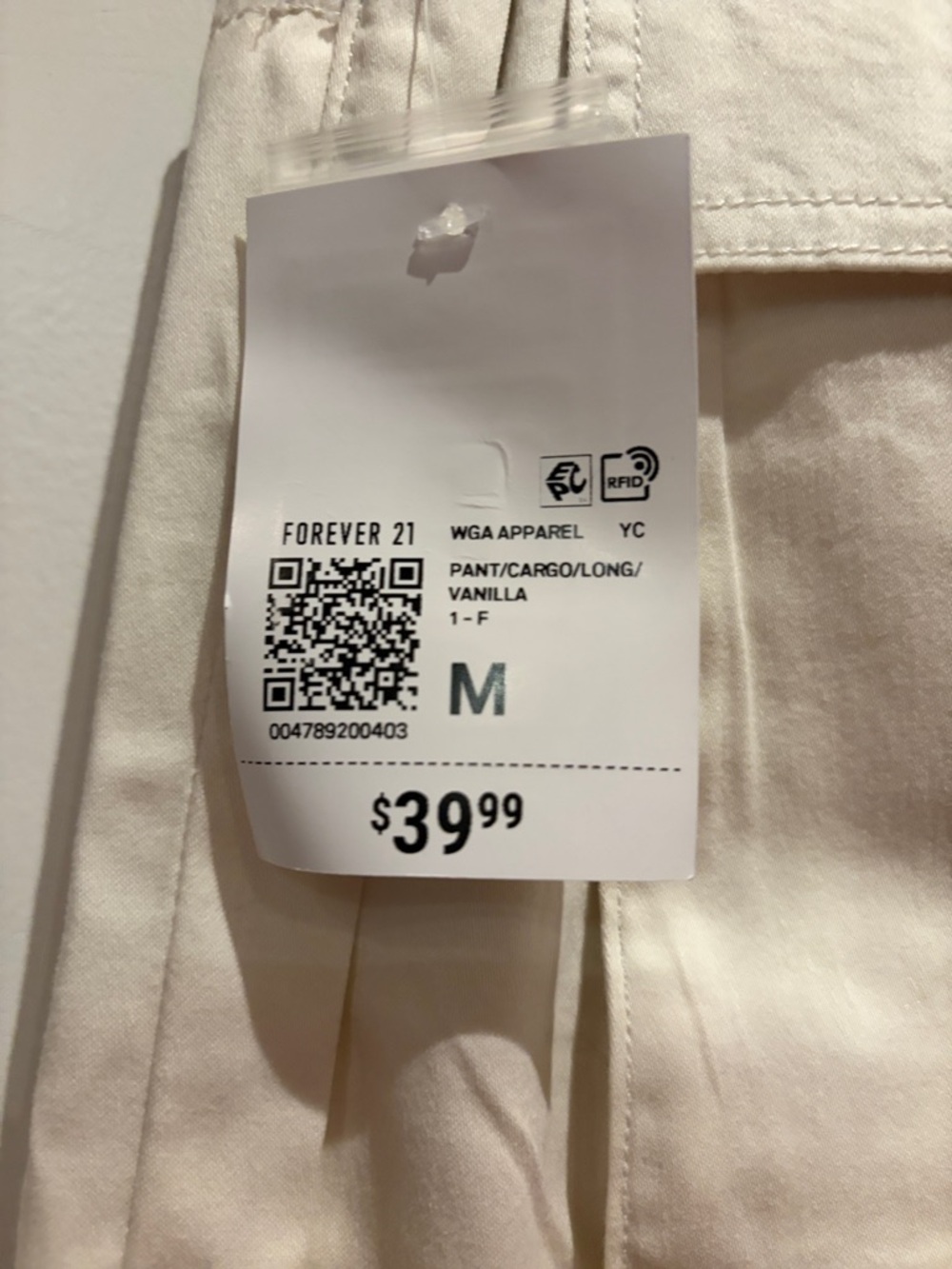 Forever 21 Off-White Wide-Leg Cargo Trousers - Picture 3 of 3